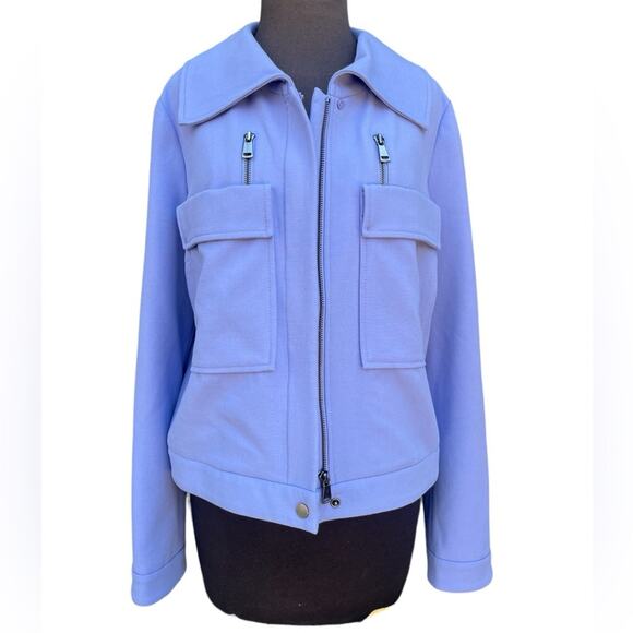 Carlisle Pastel Zip Old Money Boxy Luxury Blazer Jacket Womens 10 Office Femme - Picture 2 of 9